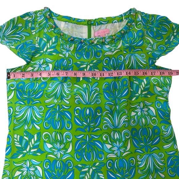 Lilly Pulitzer Joanna Limeade Silk Dress Size 4 - Picture 9 of 13